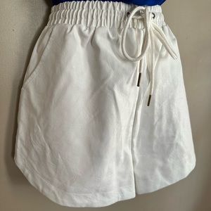 White Pleather Shorts